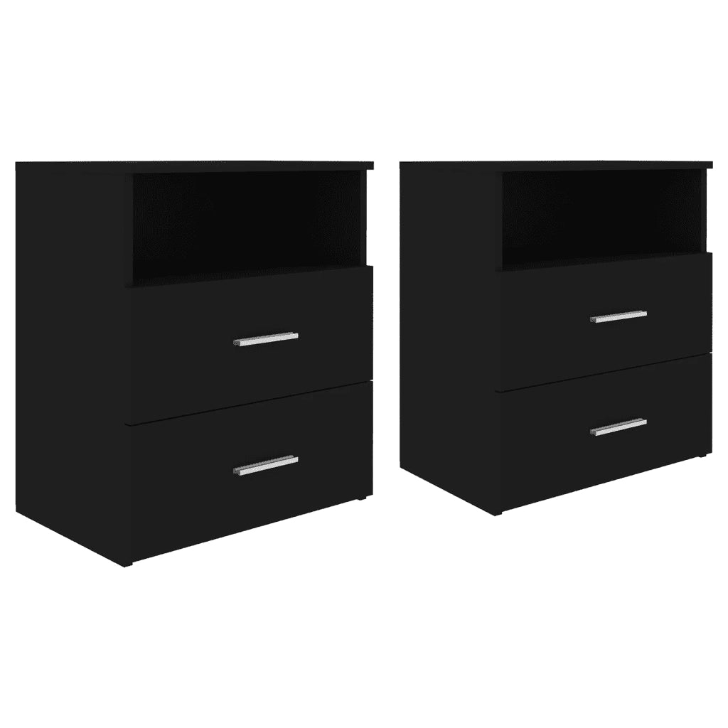 Comodini 2pz Neri 50x32x60 cm 803275