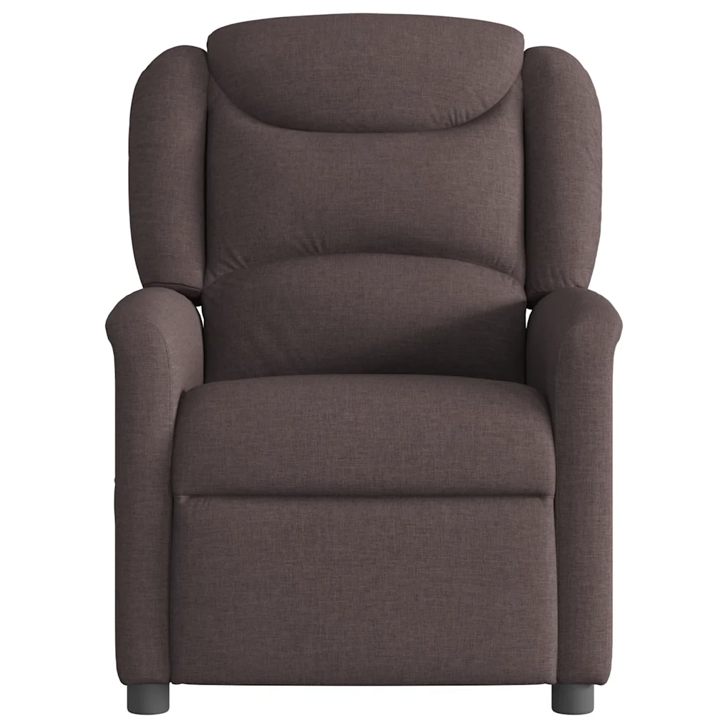 Poltrona Reclinabile Marrone Scuro in Tessuto 4015601
