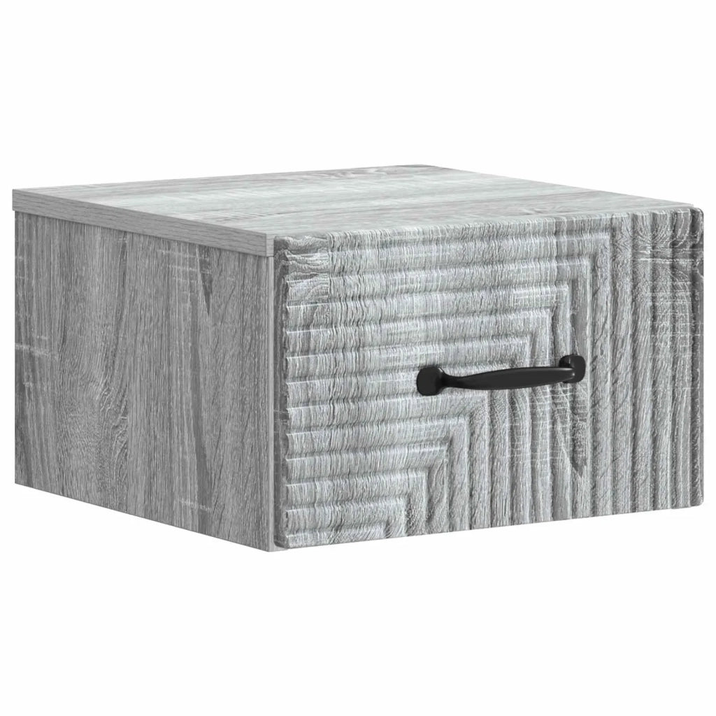 Mobiletto da notte a muro Grigio Sonoma 34,5 x 33 x 20 cm 898607