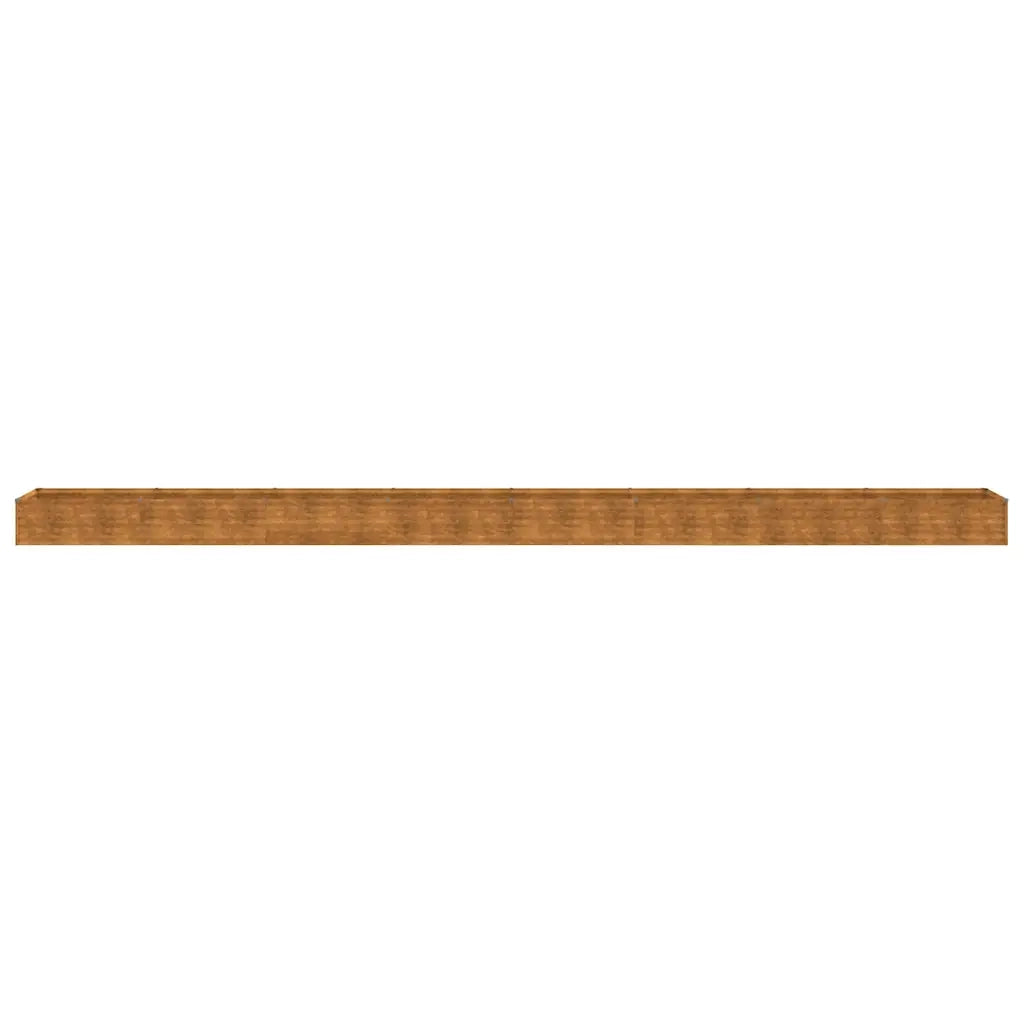 Aiuola rialzata decorativa di design 770 x 50 x 36 cm anticorrosiva effetto naturale realizzata in acciaio Corten arrugginito 02_0046131