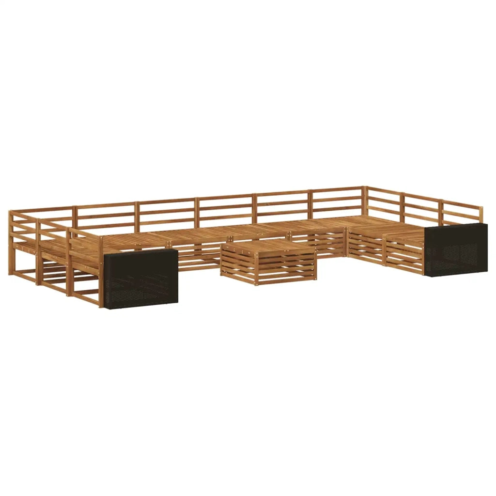 Set divani 11 pz Legno di Acacia Massello 3383932