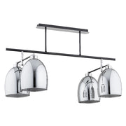 Plafoniera moderna metallo nero cromo 4xE27 DISTAR Alfa