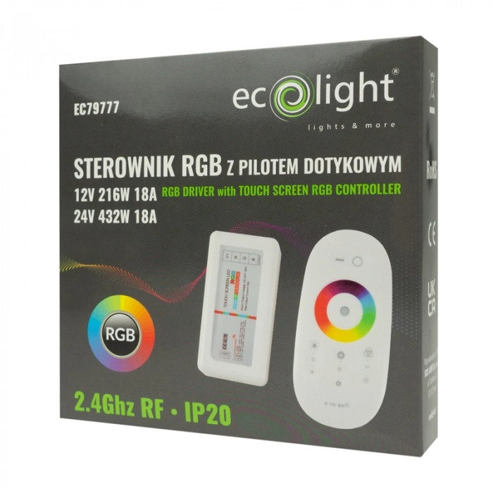 Controller RGB per strisce LED RF touch 18A Ecolight