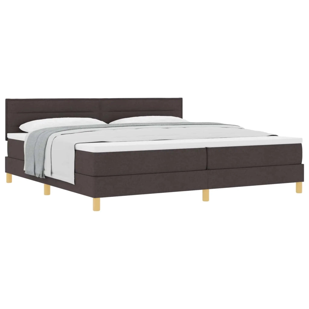 Letto a molle con cuscino Marrone Scuro 200 x 200 cm Tessuto 3338870