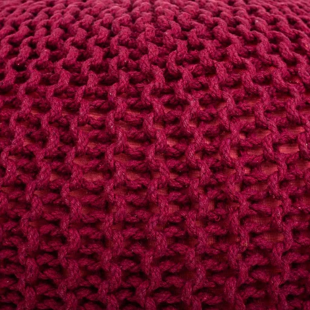 Puff de algodón trenzado rojo 45x45x30
