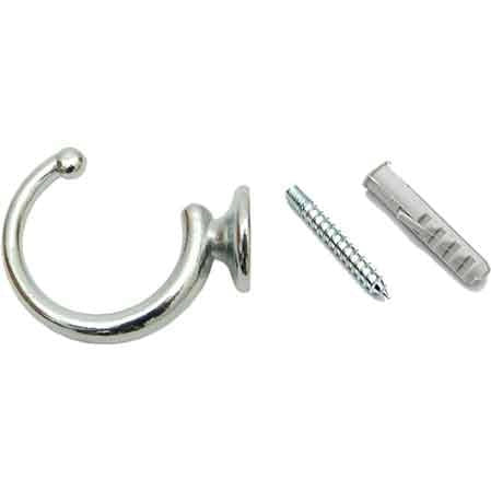 GANCETTO PER TENDAGGI LEGGERO 40 mm - Cromo - blister 2 pezzi