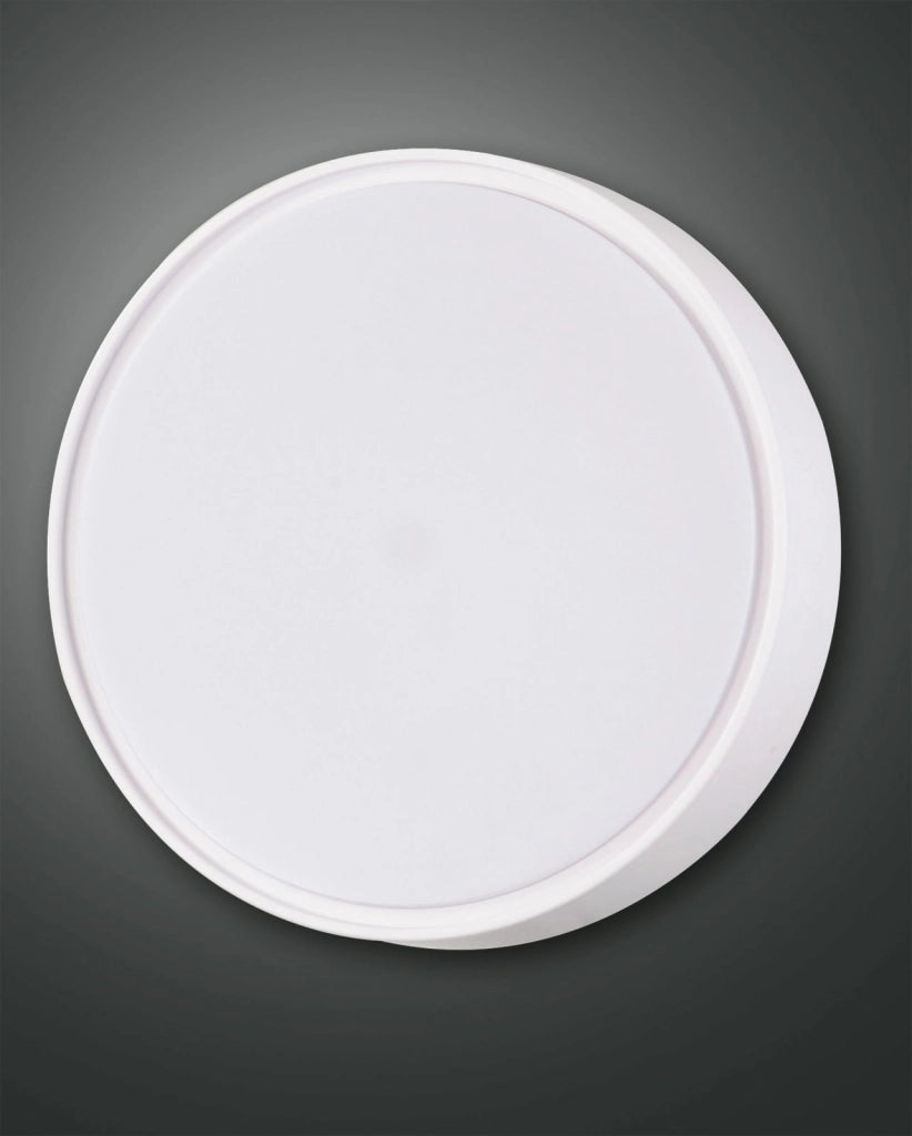 HATTON PLAFONIERA BIANCA 2 LUCI E27 D.30CM  POLICARBONATO