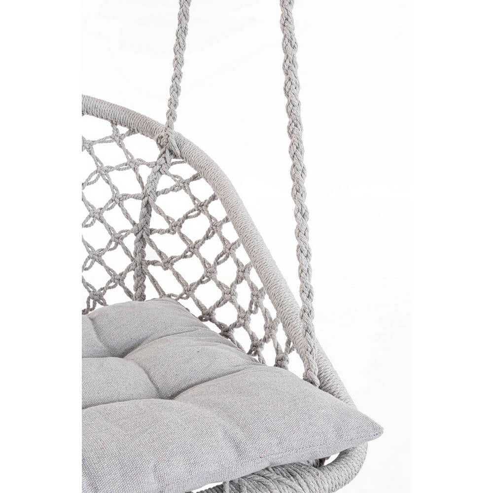 Poltrona Amaca Pensile in Macramé con Cuscino e Frange - MONTANA
