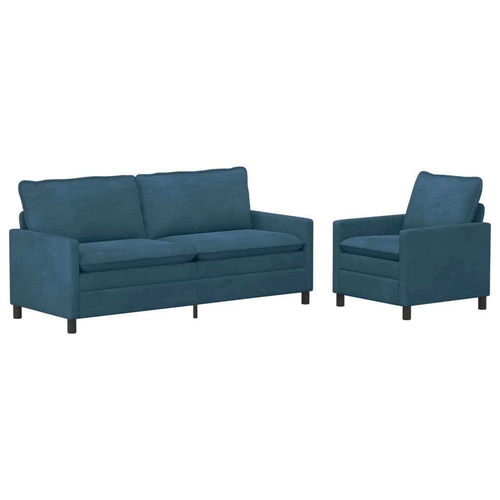 Set di divani 2 pcs Blu Velluto 3417117