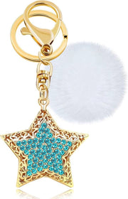 Strass Ster Sleutelhanger per Donna e Ragazza, Blu