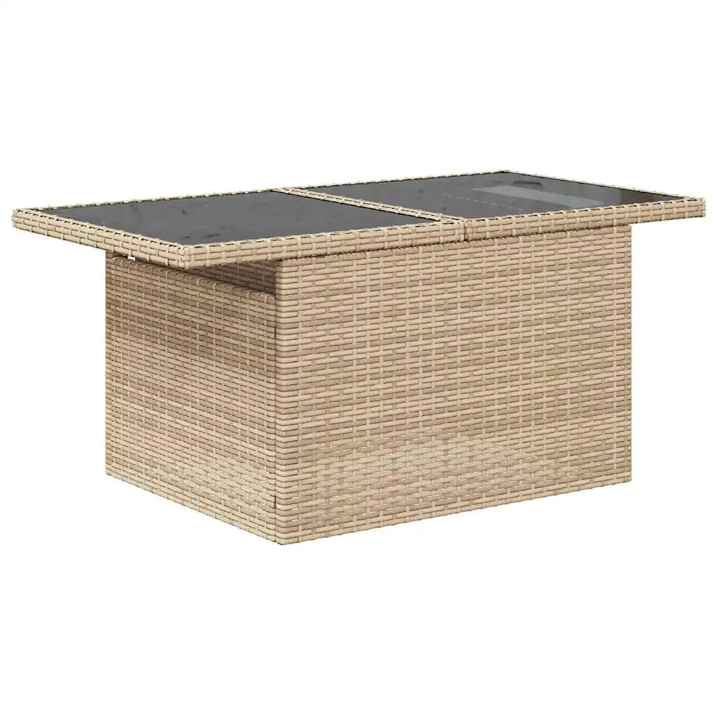 Set Divano da Giardino con cuscino 8 pcs Beige Poly Rattan