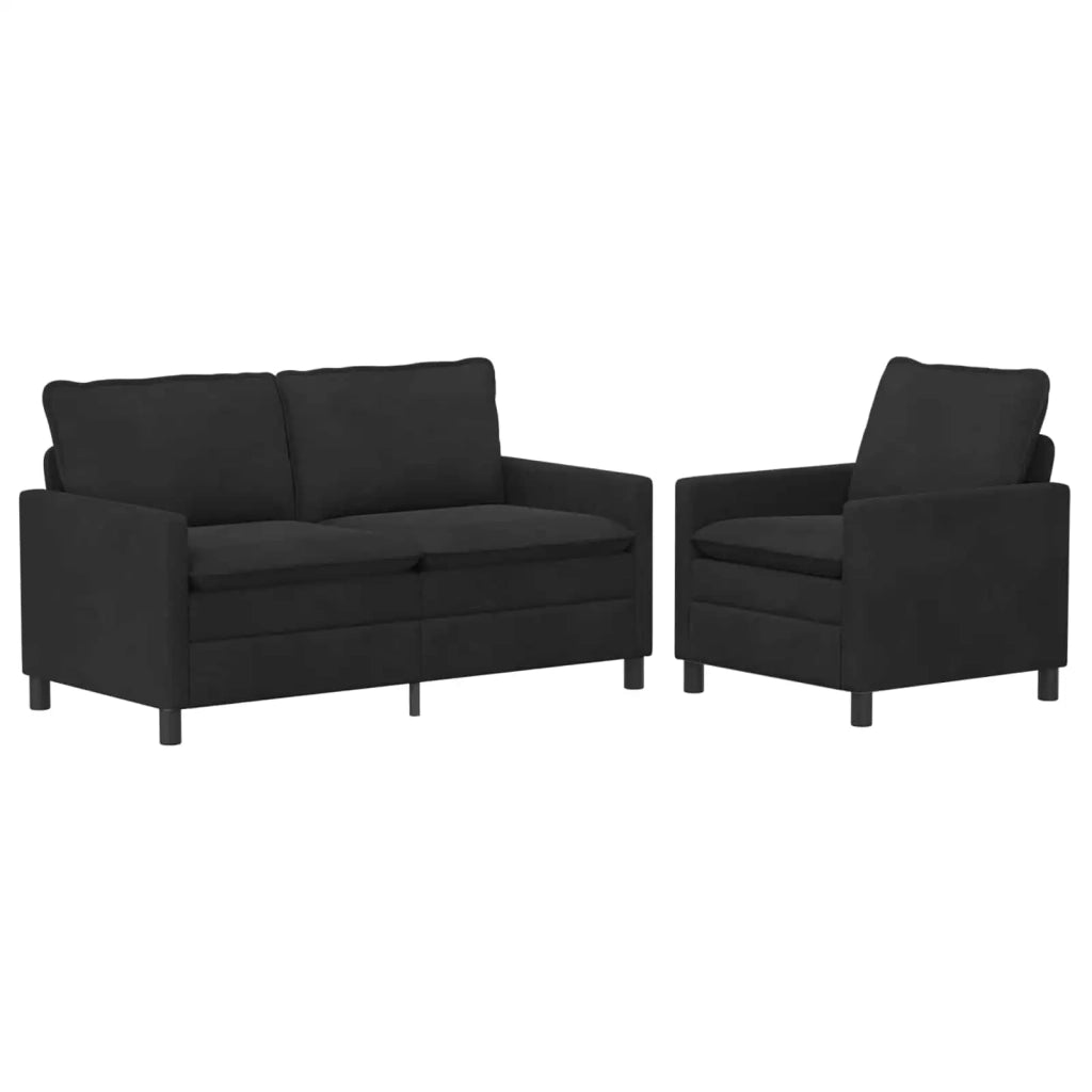 Set di divani 2 pcs Nero Velluto 3417072