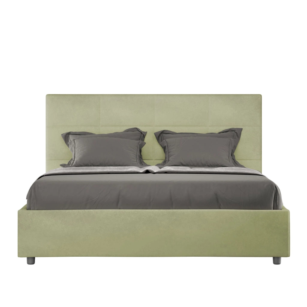 Letto Matrimoniale 160x200 cm con Rete e Contenitore Mika Tè verde