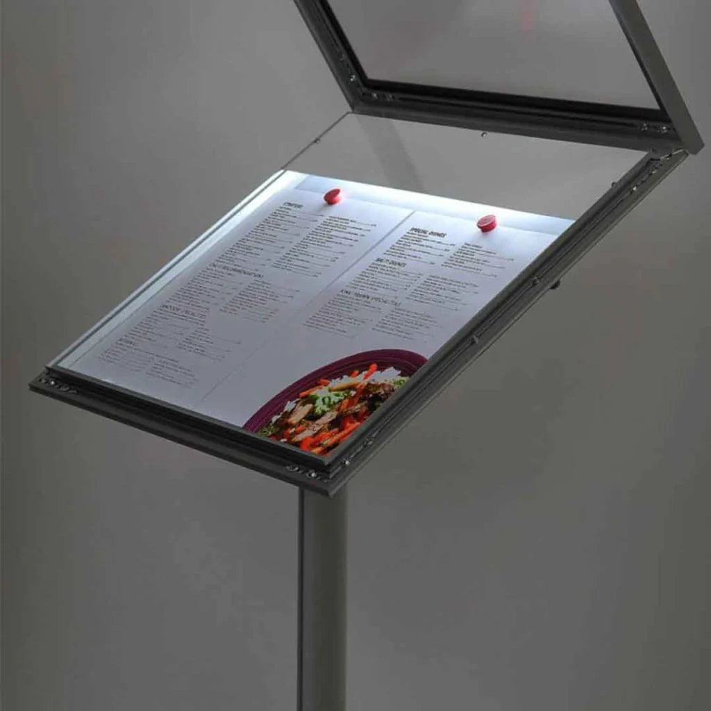 Leggio Menu per esterni Led Nero Ristoranti Alberghi Bed and Breakfast - A4 LED