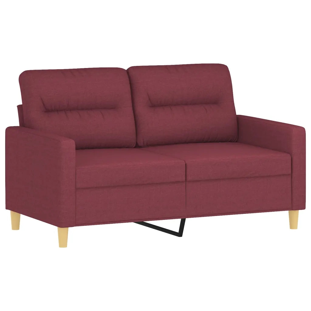 Set di Divani 3 pz con Cuscini Rosso Vino in Tessuto 3201582