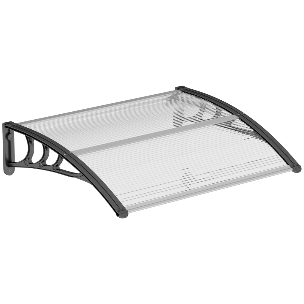 Copertura Porta Esterna in Policarbonato e Alluminio ¨C Minimal ¨C 100x75 cm Trasparente