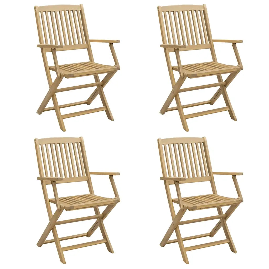 Sedie Giardino Pieghevoli 4 pz 54x61x88 cm Massello Acacia 365742
