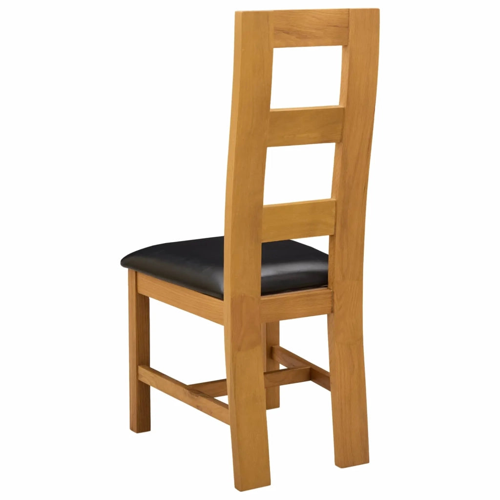 Sedia da pranzo 2 pz Legno di Quercia Massello Nero 42039166