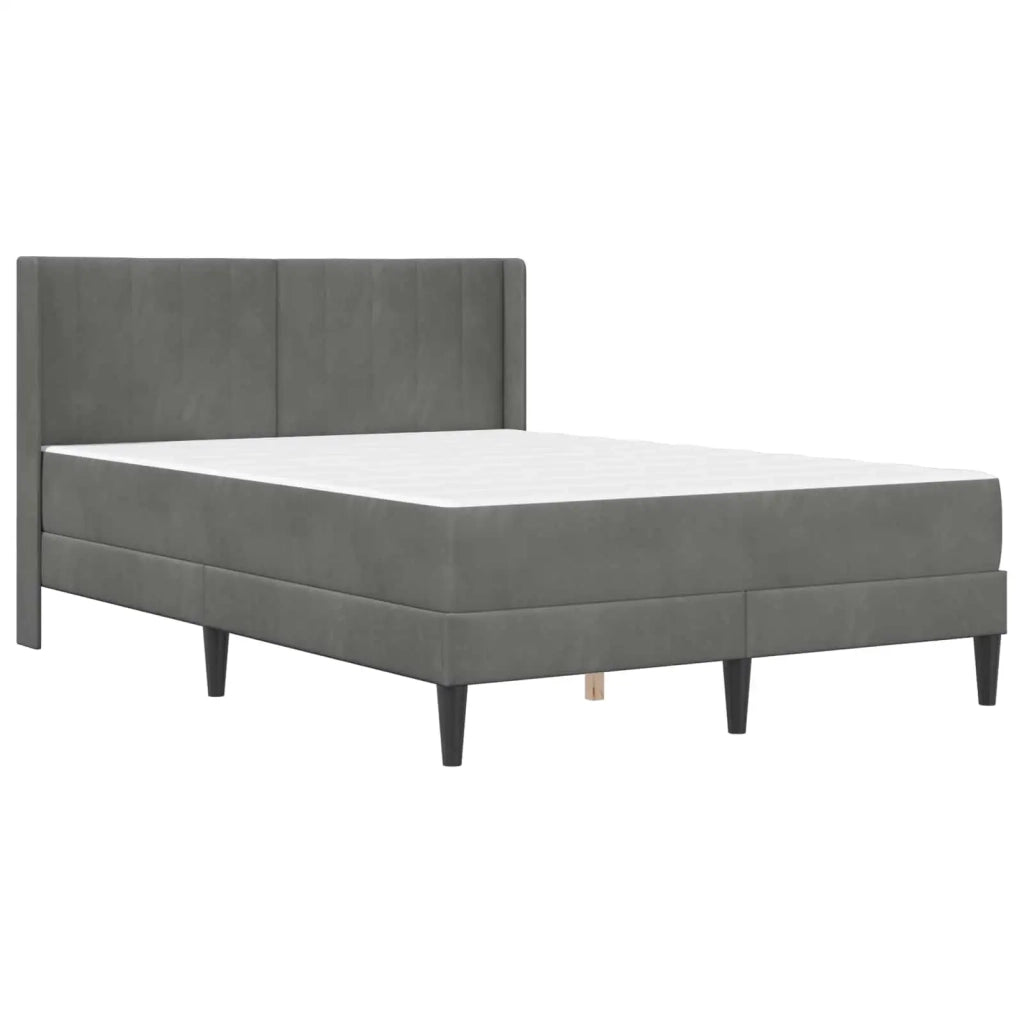 Struttura letto con materasso-Giroletto Grigio Scuro 120 x 190 cm Velluto 445147