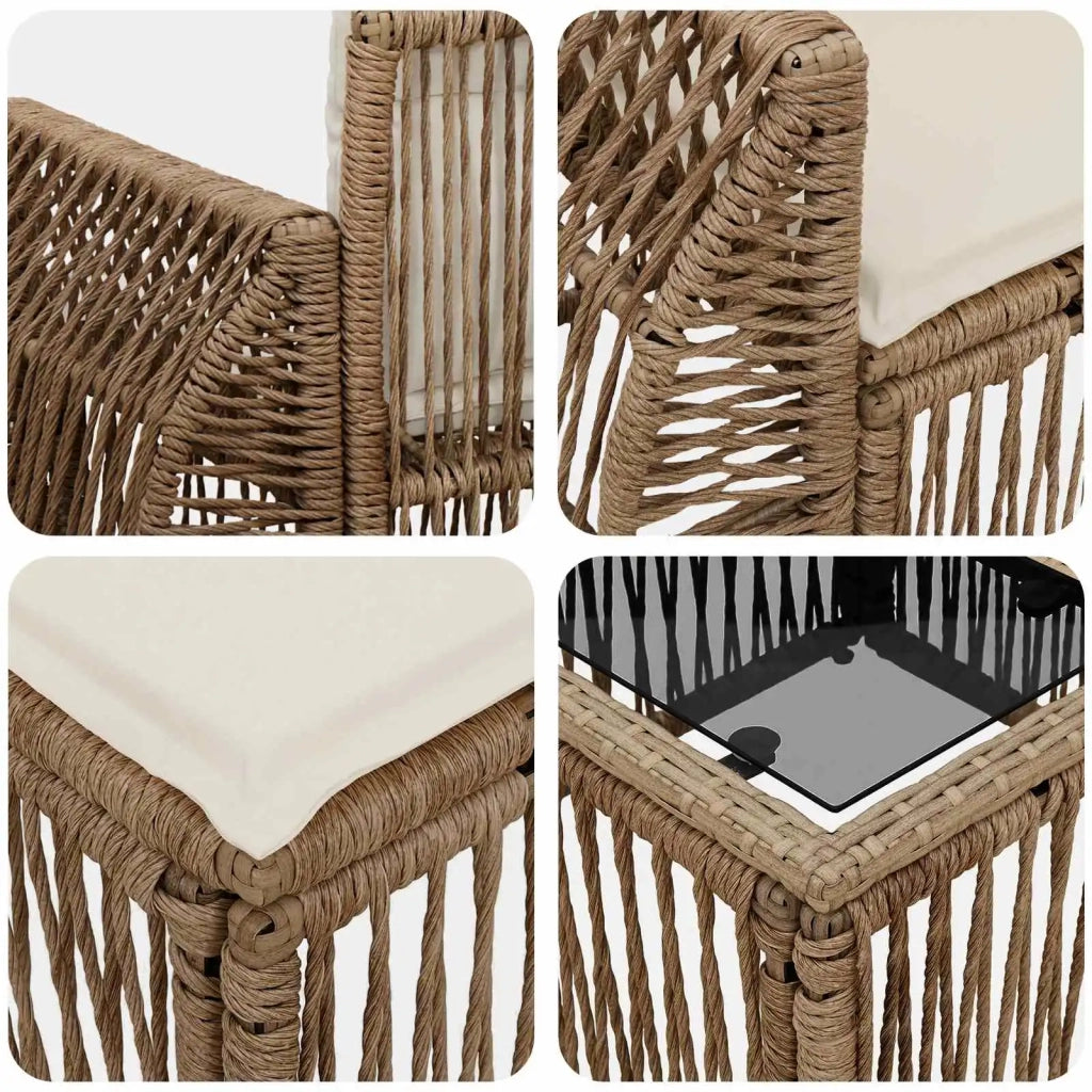 Set Divano da Giardino 7 pz Beige polyrattan 3435351