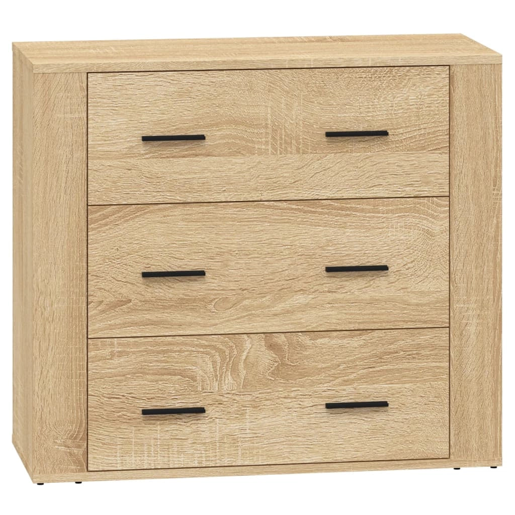 Buffet credenza cassettiera armadio mobile contenitore organizer cucina soggiorno salotti set di 2 legno ingegnerizzato Sonoma marrone 02_0036830