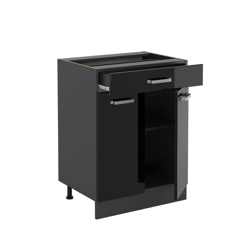 Vicco Base da cucina Nero lucido 60 cm , AP Oak