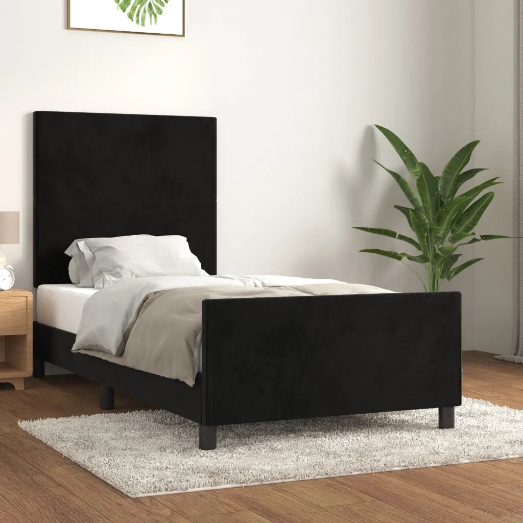 Giroletto senza Materasso Nero 100x200 cm in Velluto 3125619
