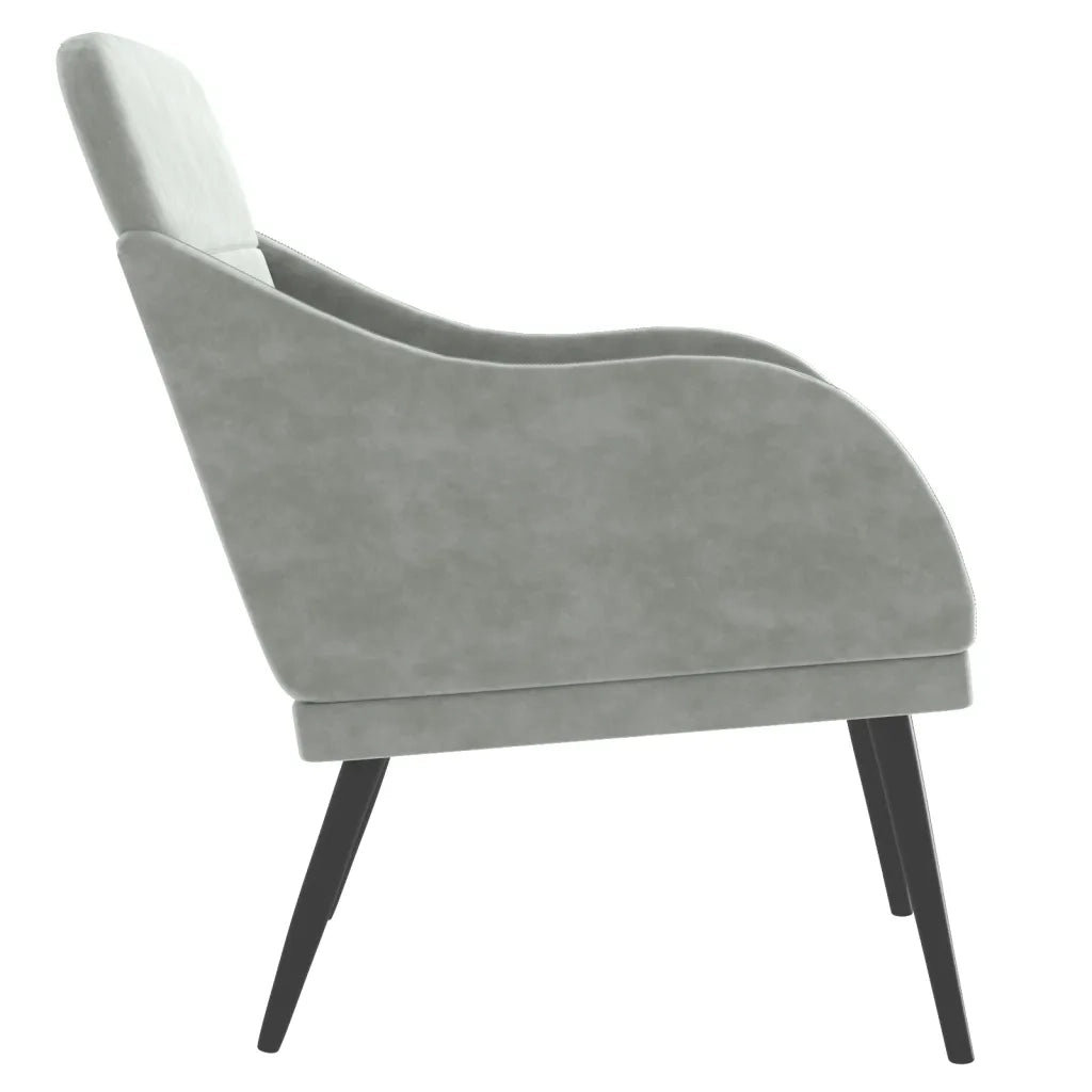 Poltrona Grigio Chiaro 63x76x80 cm Velluto 351436