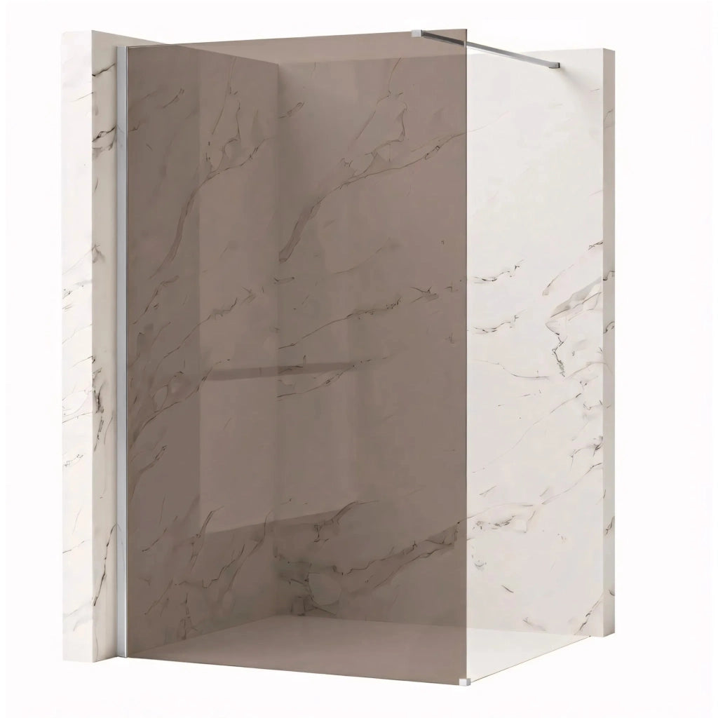 Parete Doccia Rea Flexi Brown / Chrome 120