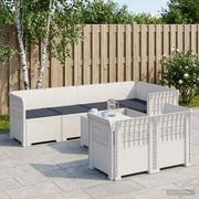 Divano 7 Posti da Giardino con Cuscini Aspetto Rattan PP Bianco 3444153