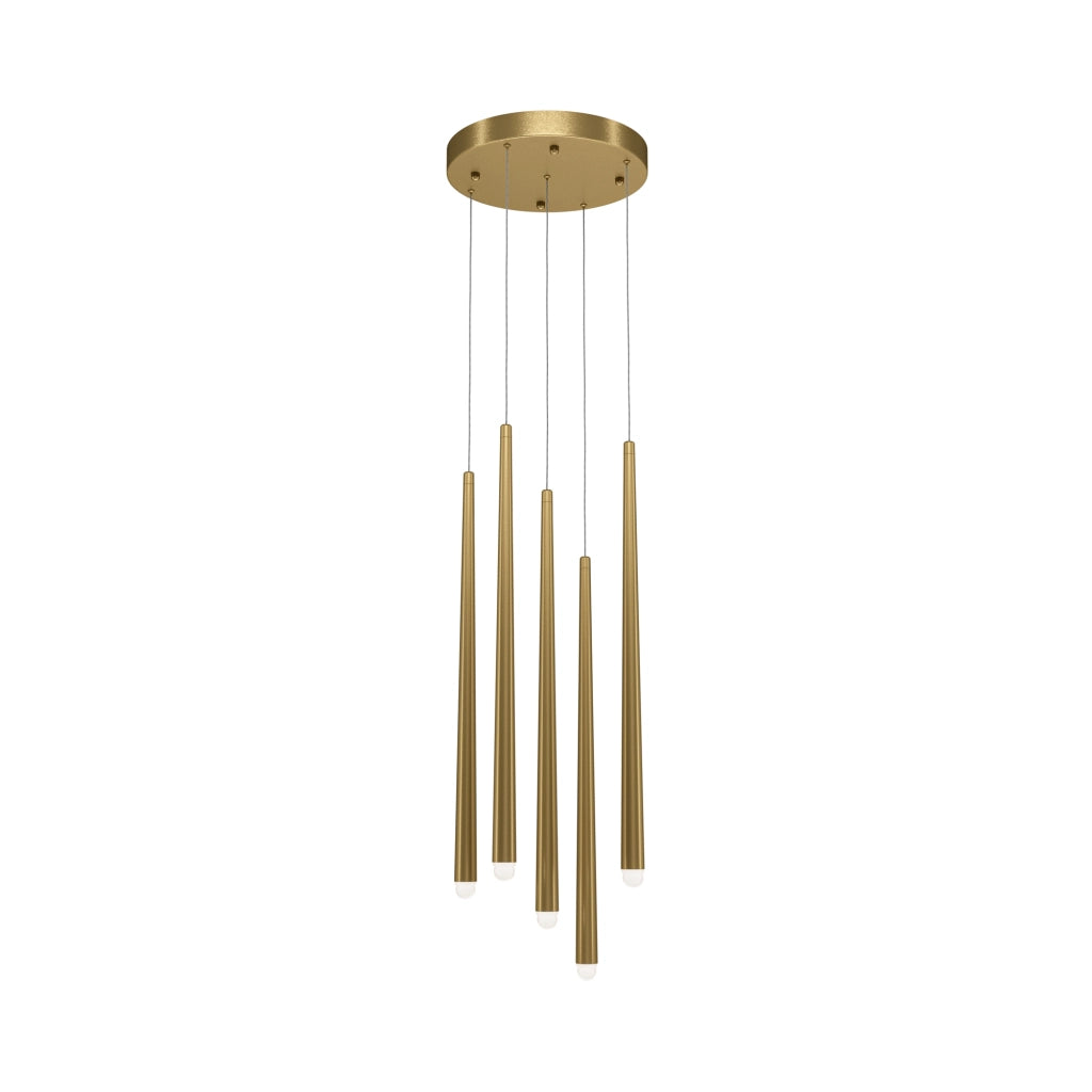 Lampada a sospensione LED Maytoni Cascade 5 luci ottone