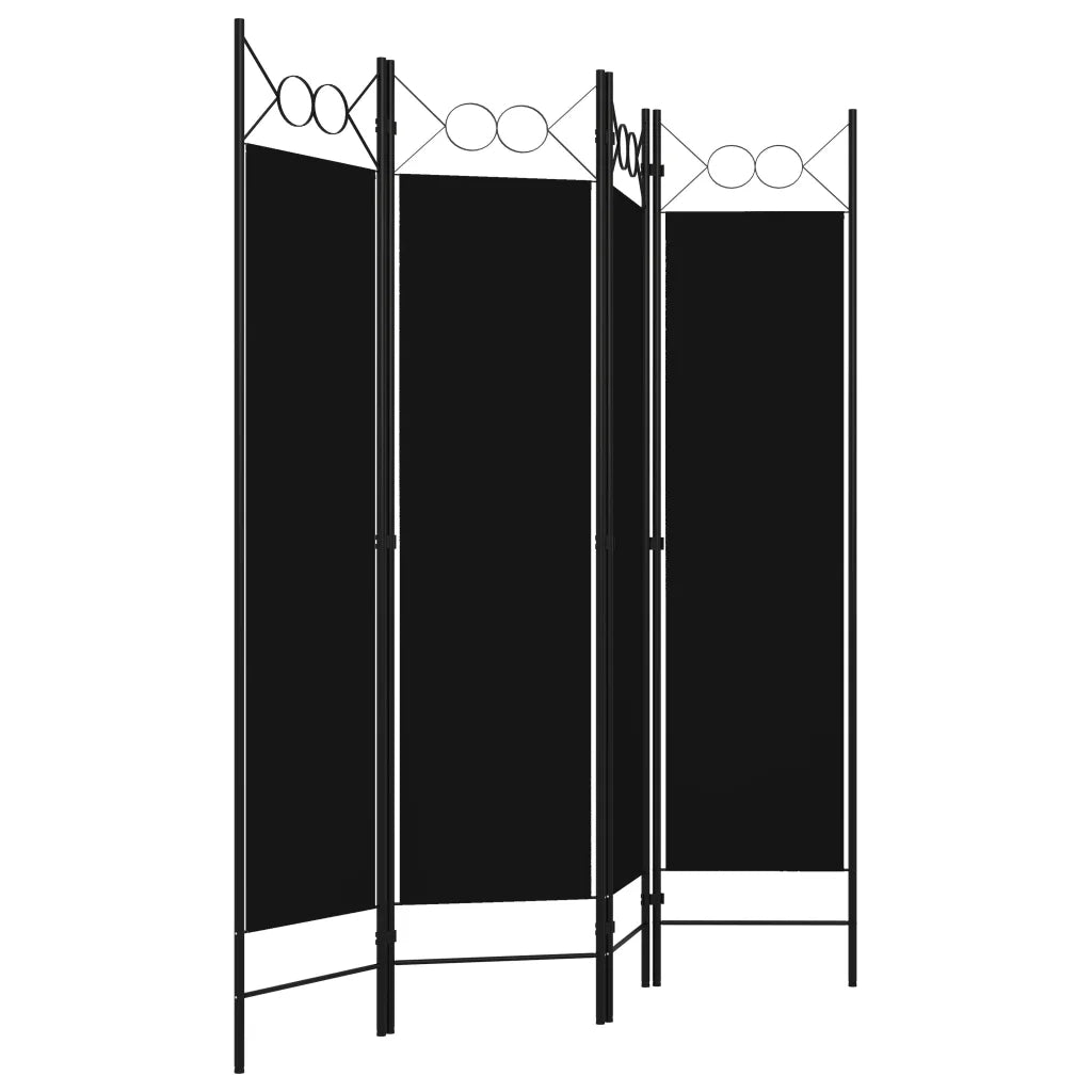 Divisorio Ambienti | Divider per stanze | Paravento a 4 Pannelli Nero 160x180 cm