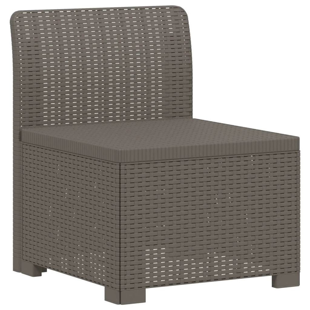 Divano da Giardino 5 Posti Stile Rattan PP Grigio Chiaro 3444033