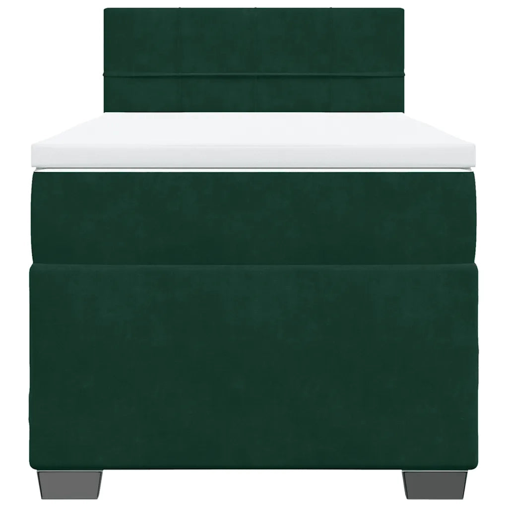 Giroletto a Molle con Materasso Verde Scuro 80x200 cm Velluto 3288465