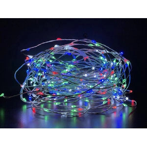 CATENA LUMINOSA  180 GOCCE LED C/GIOCHI MULTICOL