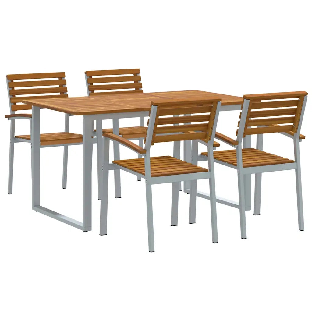 Set da Pranzo per Giardino 5 pcs Grigio 3284343