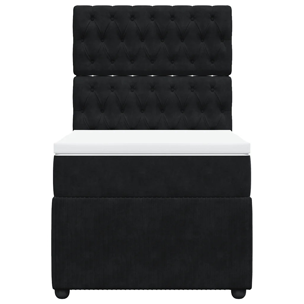 Giroletto a Molle con Materasso Nero 100x200 cm in Velluto 3294570