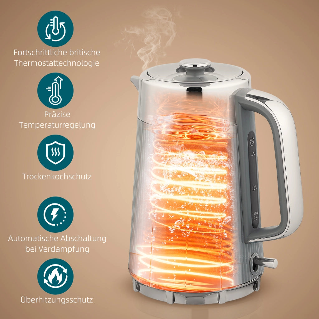 Bollitore e Tostapane ¨C Zephmum ¨C Grigio 2200W