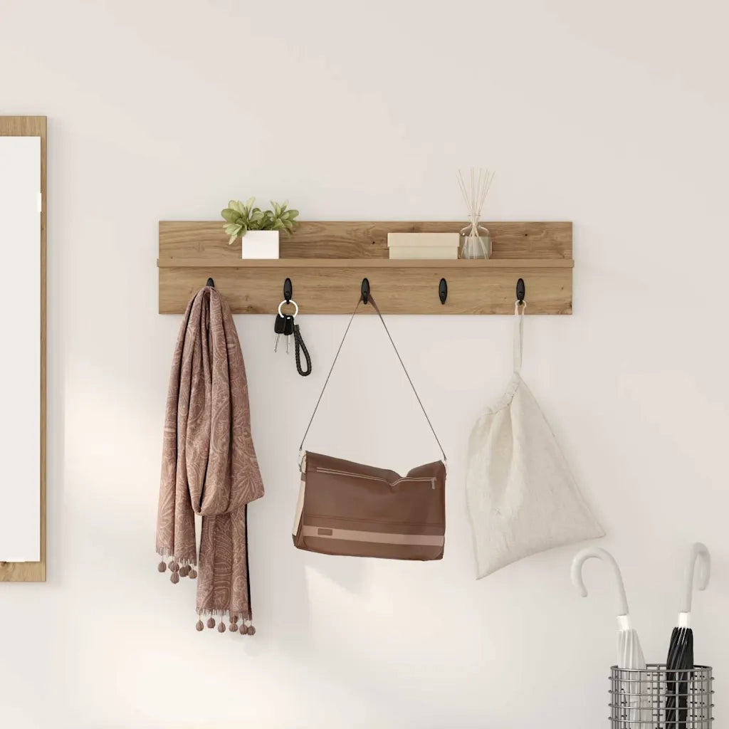 Appendiabiti a muro Rovere artigianale 80 x 10,5 x 18 cm CFW6615400