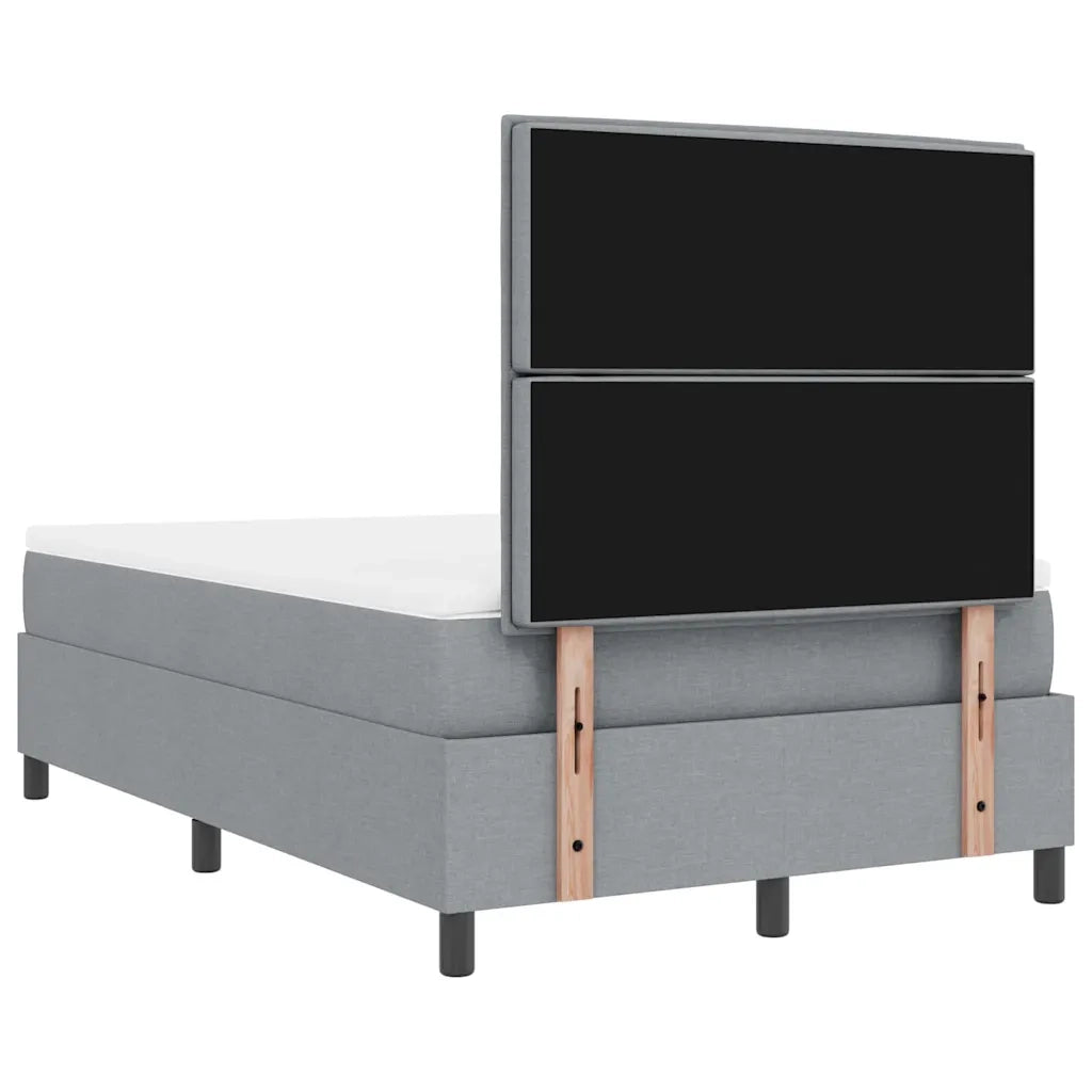Letto a molle con materasso Grigio chiaro 120 x 190 cm Tessuto 3339294