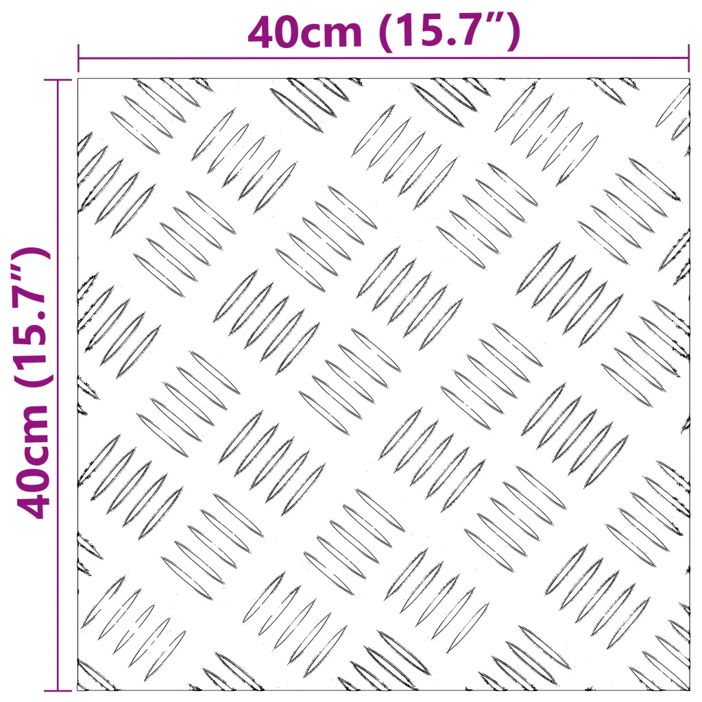 Piastre in Alluminio a Scacchi 4 pcs Antiscivolo 40x40 cm