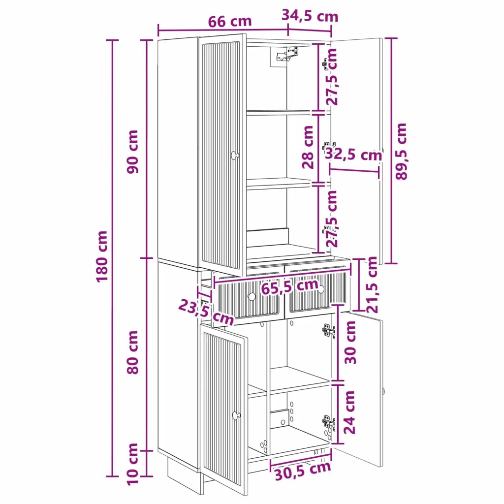 Set di armadi 2 pcs 66 x 34,5 x 90 cm Legno ingegnerizzato 3416405