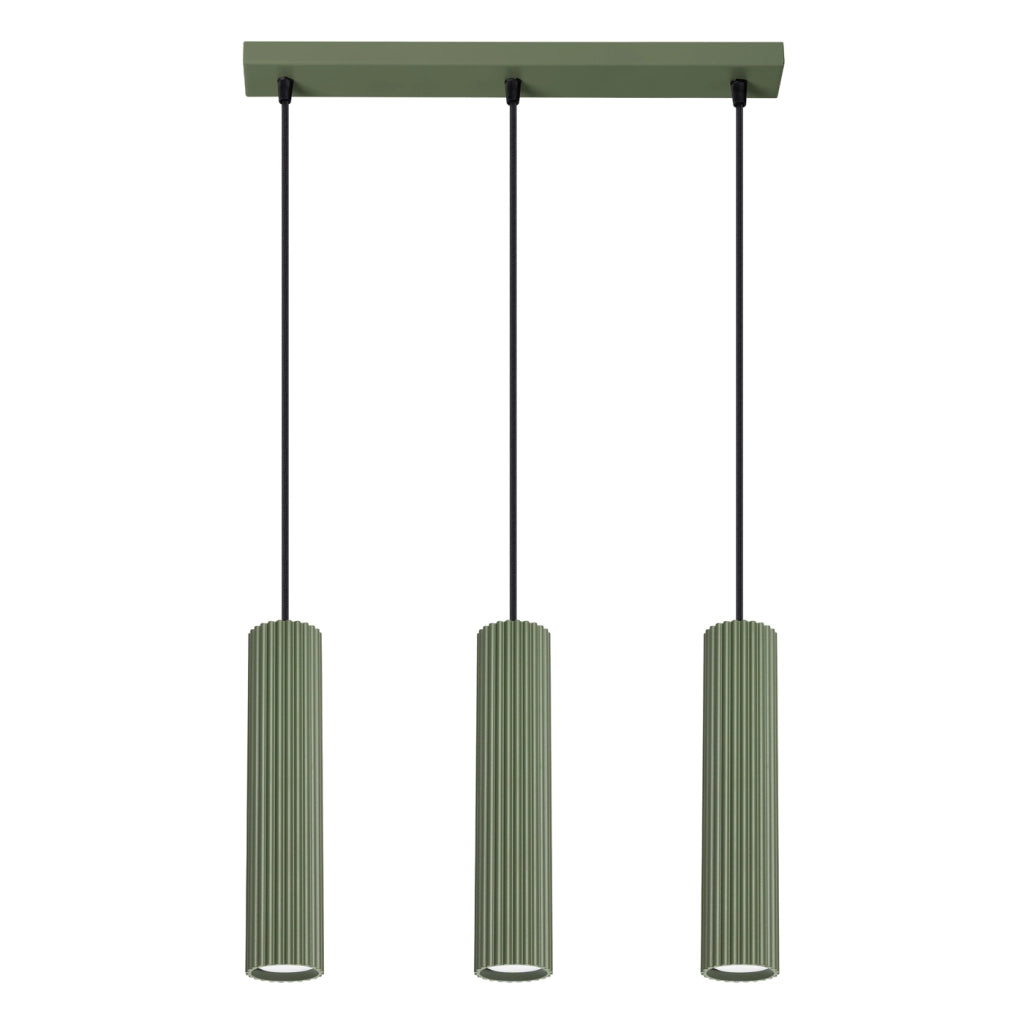Lampada a sospensione KARBON 3L verde oliva