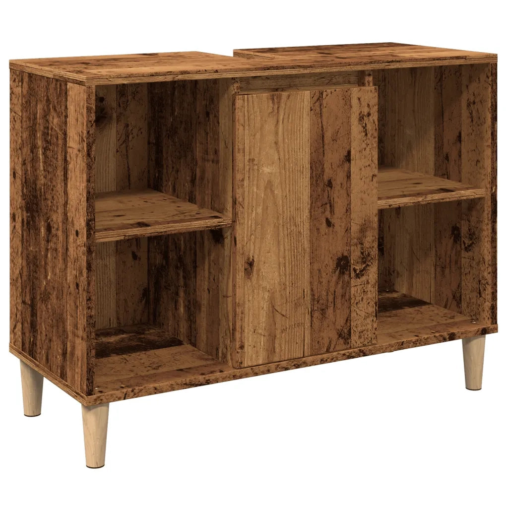 Mobile da Bagno Legno Antico 80x33x60 cm in Legno Multistrato 857133