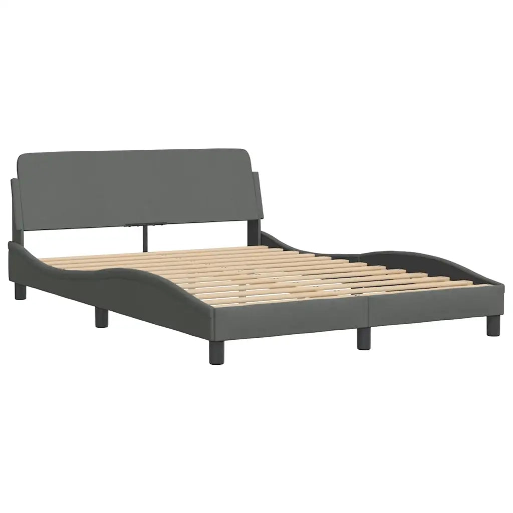 Letto matrimoniale | Letto per adulti | Giroletto senza Materasso Hanko Grigio Scuro 140x200 cm Tessuto