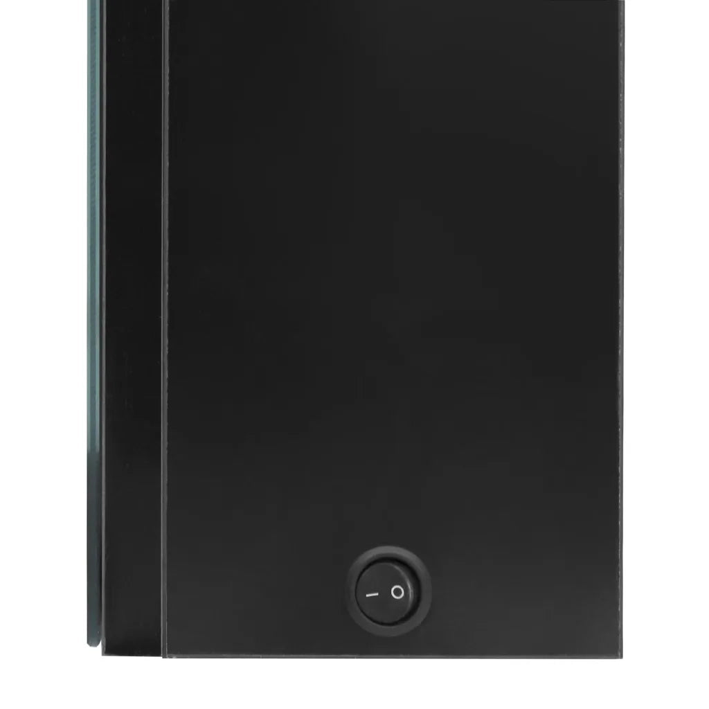 Armadietto Bagno con Specchio e LED-Mobiletto a specchio Nero Lucido 80x12x68 cm