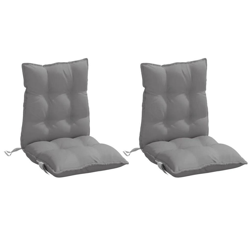 Cuscini per Sedia Schienale Basso 2 pz Grigi in Tessuto Oxford 377674