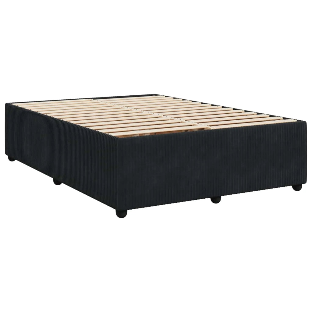Letto box spring con materasso Nero 140 x 200 cm Velluto 3453163