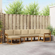 Set di divani da esterno con cuscino 7 pcs Naturale e Beige 3366701