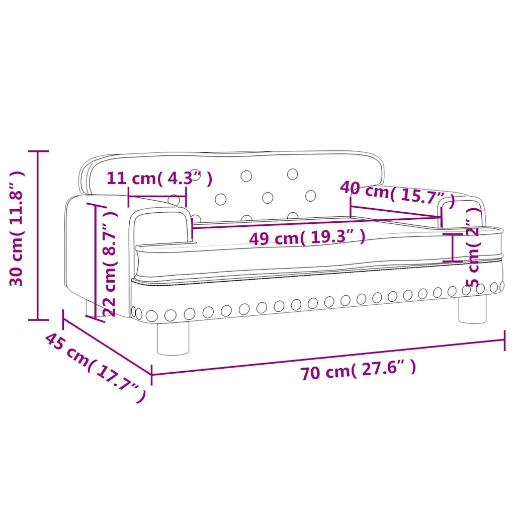 Divano per Bambini-Sofa-Divanetto Grigio Scuro 70x45x30 cm in Velluto